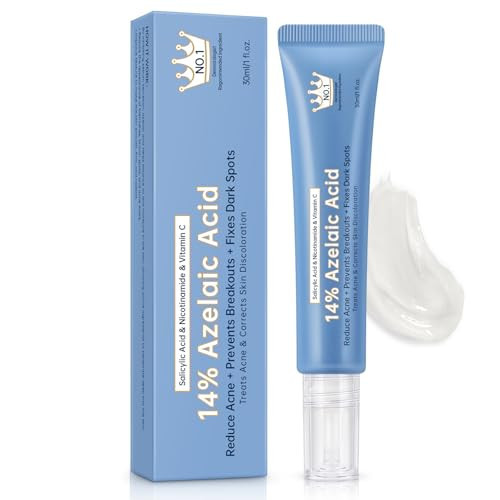 Azelaic Acid 14% Acne Cream for Redness Relief, Dark Spots, Facial Serum with Niacinamide & Vitamin C Prevent Acne Breakouts, Azelaic Acid Serum for Balance Excess Sebum & Soothe Irritation, 1 Oz. | Amazon (US)