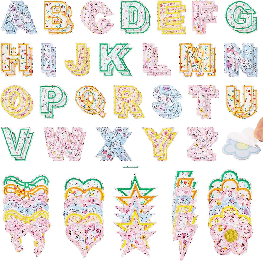 82 PCS Adhesive Patches, Sticker Chenille Letter Patches & Decorative Self Adhesive Letter Patche... | Amazon (US)