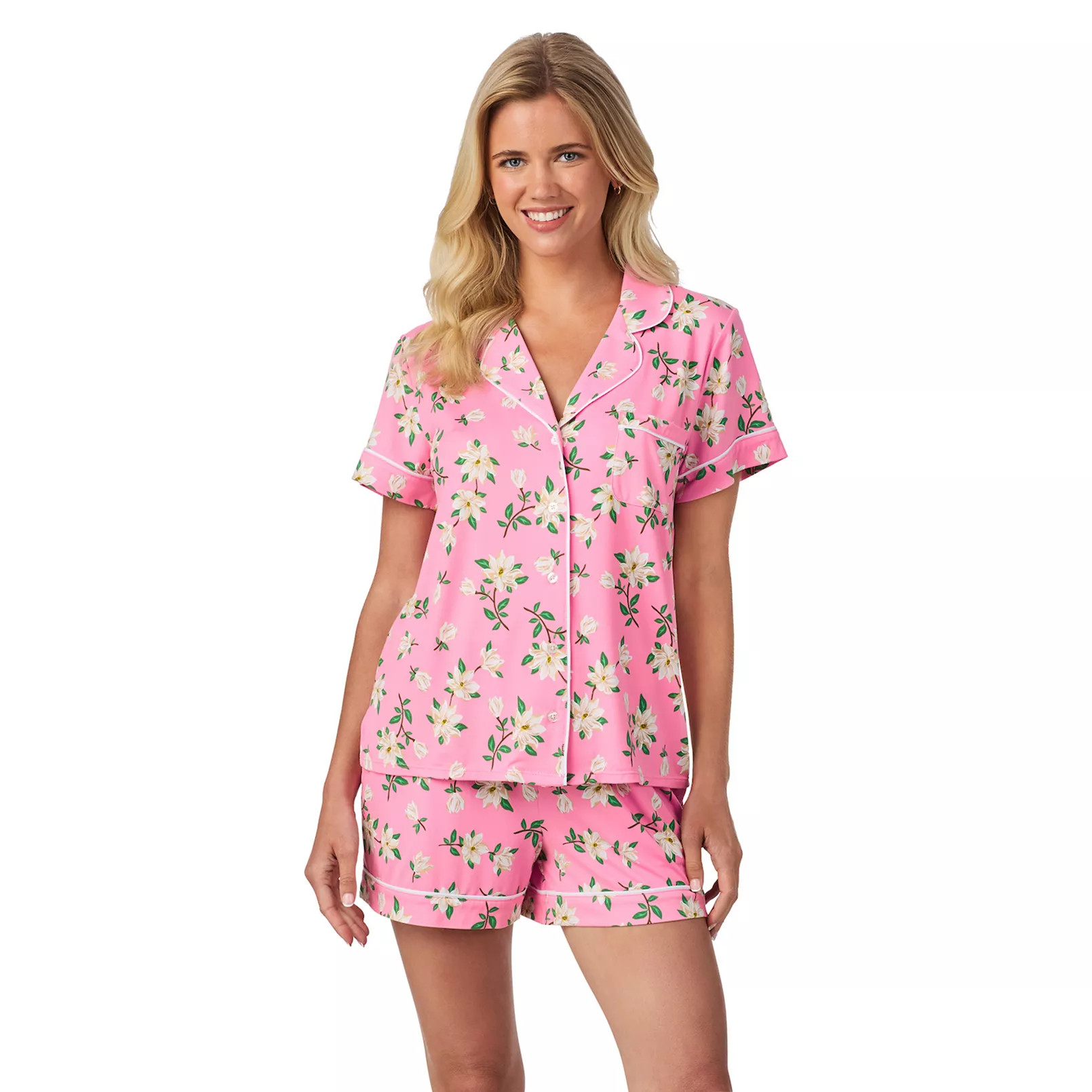Women's Draper James 2-pc. Cozy Short Sleeve Notch Pajama Top & Pajama Shorts Set | Kohl's