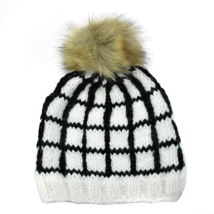 Windowpane Hat, White/Black | SpearmintLOVE