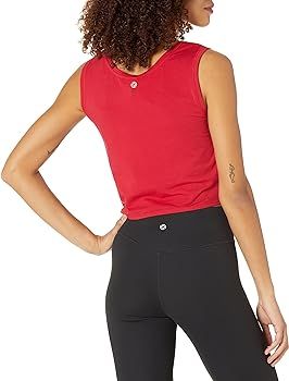 Core 10 Women's Soft Pima Cotton Knot Front Cropped Yoga Tank | Amazon (US)