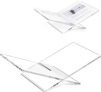 PUERSI Acrylic Book Stands for Display, 15.8 x 9.5 x 4.3 in Open Bookstand | Amazon (US)