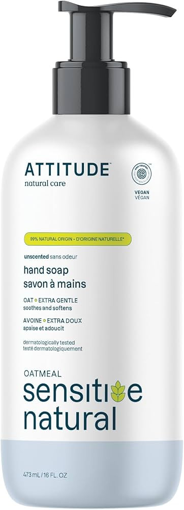 ATTITUDE Hand Soap for Sensitive Skin Enriched with Oat, EWG Verified, Dermatologically Tested, V... | Amazon (US)