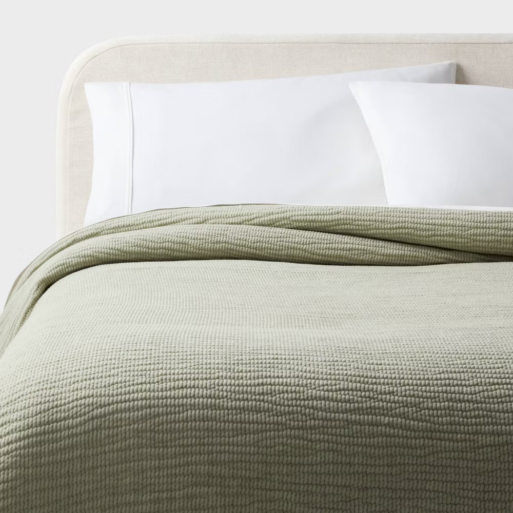 Full/Queen Matelasse Gauze Quilt Light Green - Threshold | eBay | eBay US