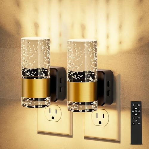 JandCase Night Lights Plug into Wall,2 Pack Color Changing Night Light for Kids with 1 Remote Control, 3000K+RGB LED Nightlight with Light Sensor, 10/50/100LM Adjustable for Rooms Home Decor | Amazon (US)