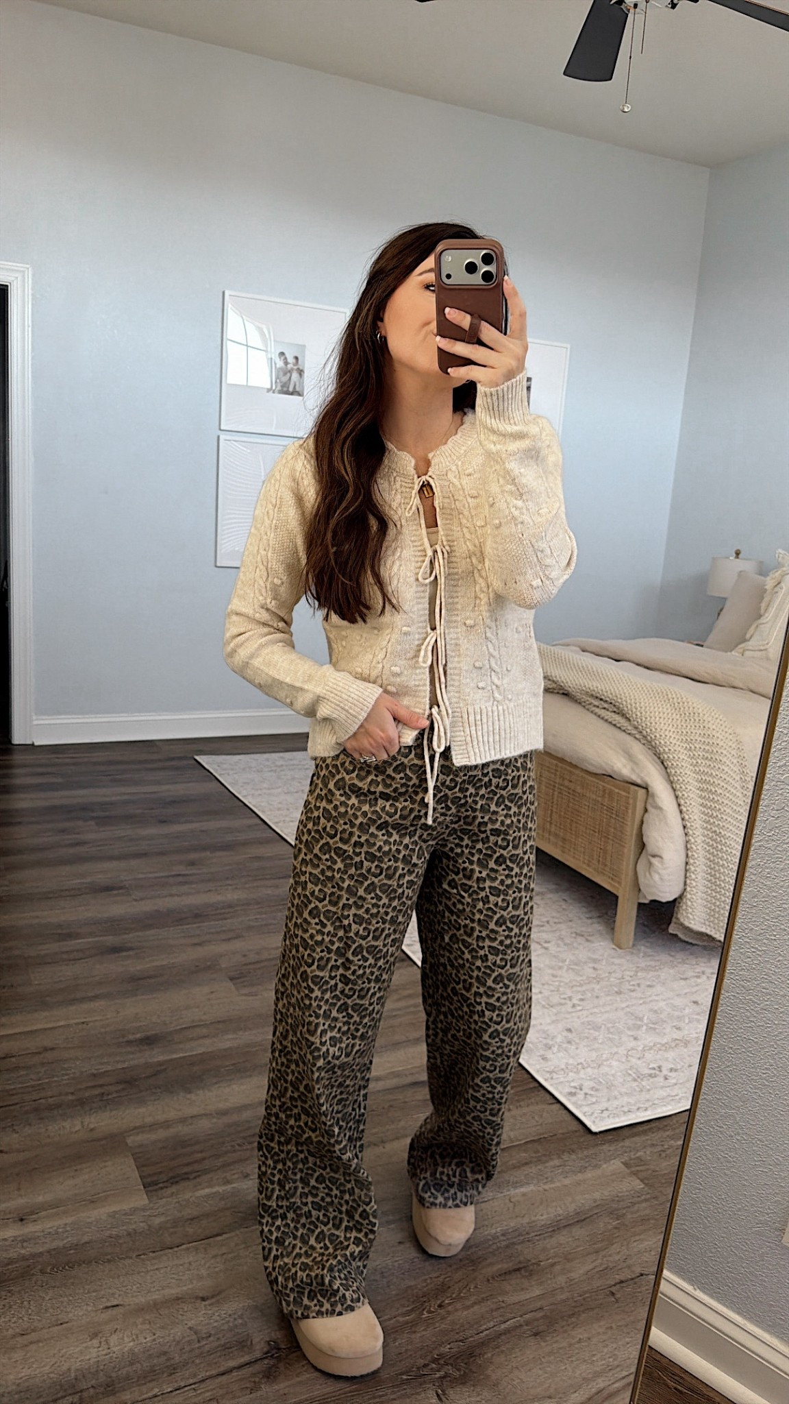 Front tie cardigan wearing xs
Leopard print pants tts 
On sale! 
Platform clogs tts
Sweater outfit 
Leopard pants outfit 
Cyber week sale
Black Friday sale 
Pink Lily outfit 

#LTKSaleAlert #LTKootd #LTKCyberWeek