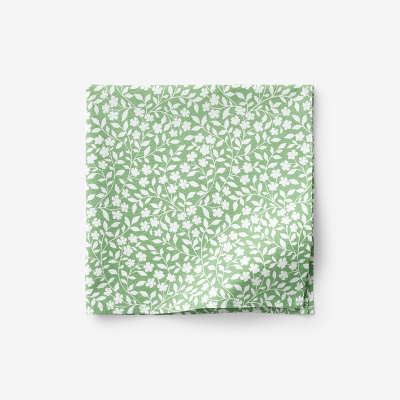 Garden Floral Cotton Napkins, Floral, Pattern Print, Set of 4 - Green/Pink/Yellow, Size 19 X 19 | The Company Store | The Company Store