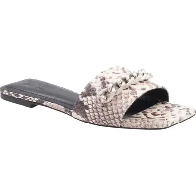 André Assous Alia Chain Slide Sandal in Python Leather at Nordstrom, Size 9.5 | Nordstrom