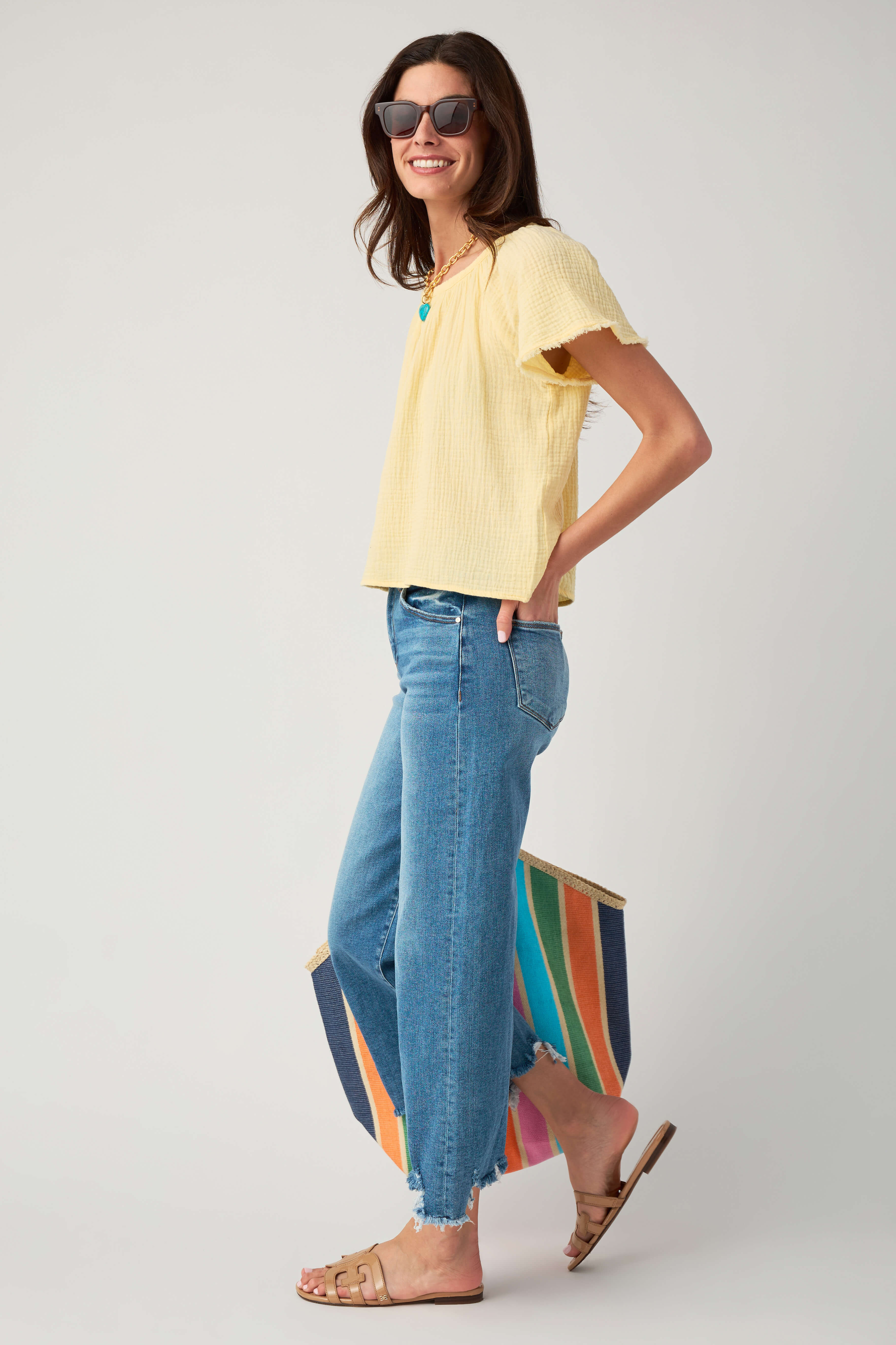 Olivaceous Melina Gauze Top | Social Threads