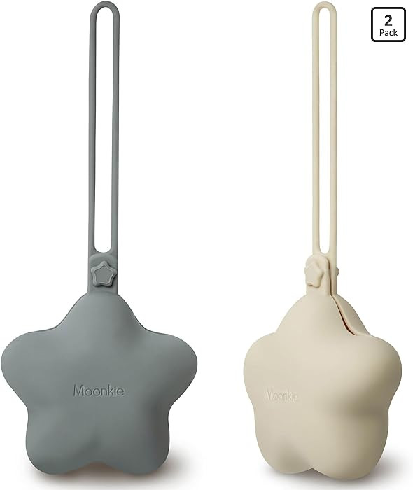 Moonkie Silicone Pacifier Holder Case, Cute Portable Pacifier Storage Case, 2 Pack | Amazon (US)