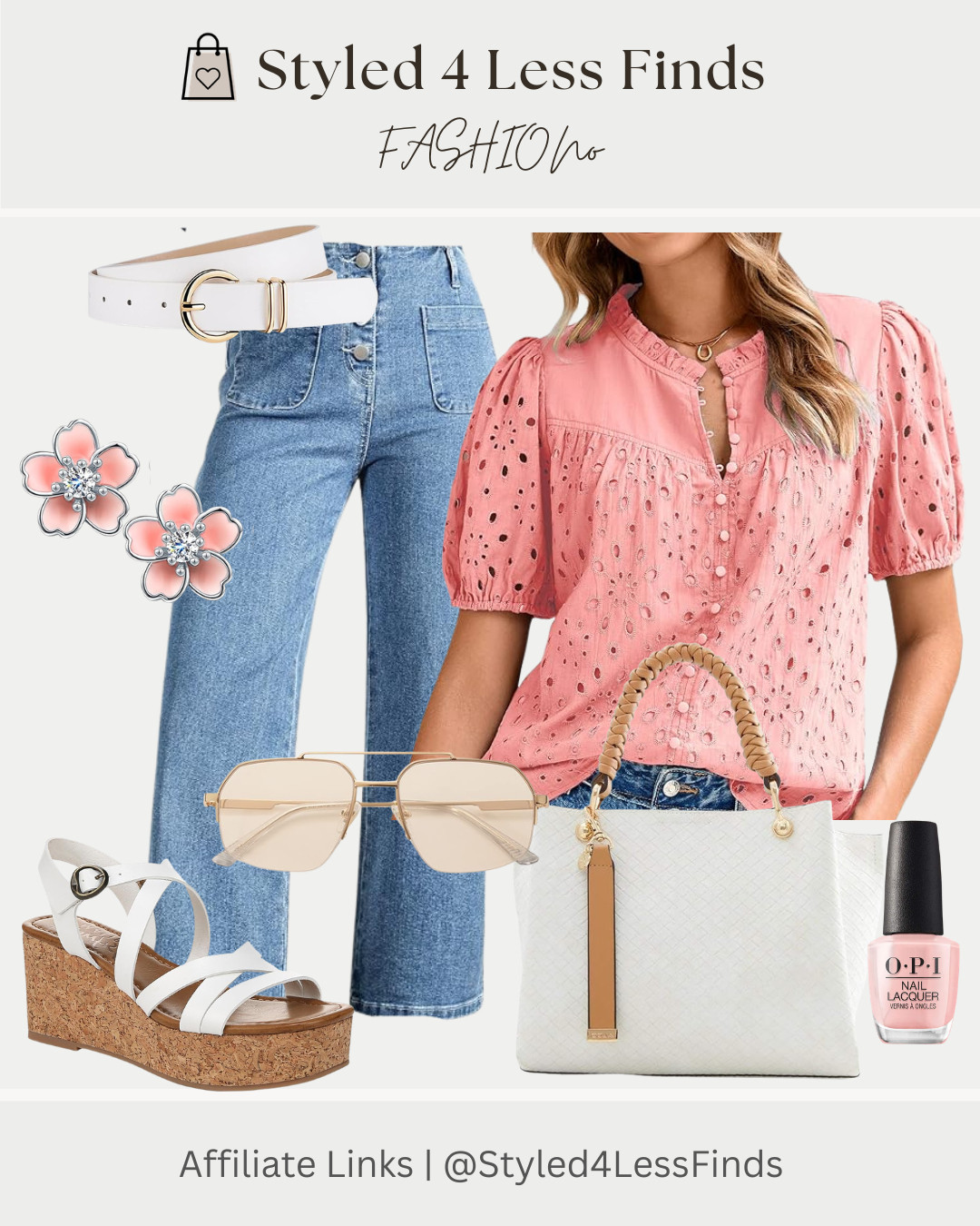 🌸 Sweet spring vibes with this eyelet top + sunshine-ready accessories!

Style Tip:
Pair a detailed eyelet top with clean, simple accessories to keep the outfit balanced. A white bag or sandals instantly brightens the whole look and makes the color pop even more! 

 #LTKcanada #LTKsummer #LTKover50style