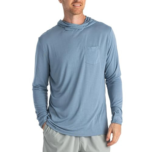Free Fly Men's Lightweight Hoodie - UPF 20+ Sun Protection Hoodie for Men - Breathable Long Sleeve Sun Shirt for Fishing - Blue Fog, 3X-Large | Amazon (US)