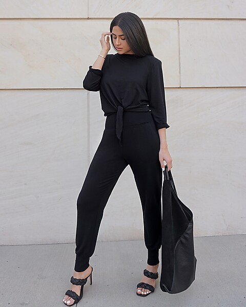 Soft Tie Front Sweatshirt | Express