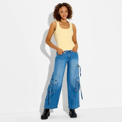 Women's Picot Trim Ribbed Tank Top - Wild Fable™ Light Yellow XS | Target