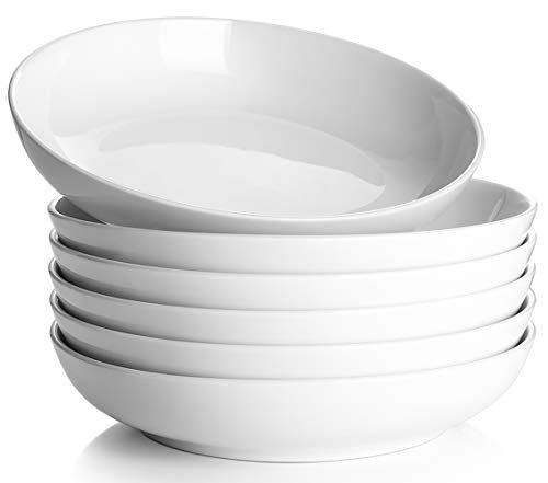 Y YHY Pasta Bowls, 30oz Salad Bowls White Soup Bowls Large Pasta Serving Bowl Porcelain Pasta Pla... | Amazon (US)