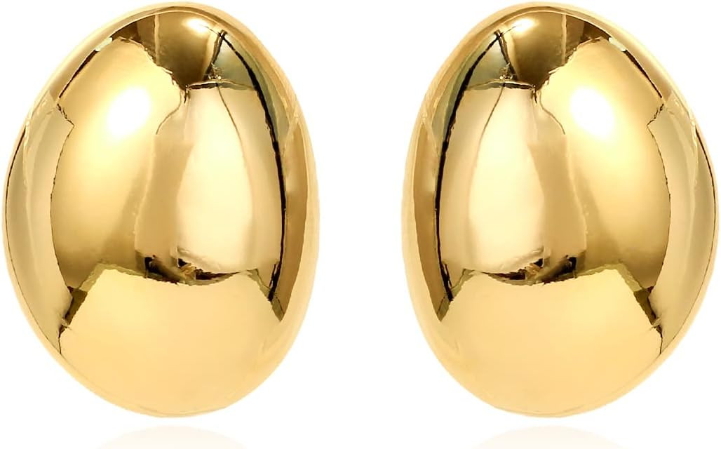 KELMALL 14K Gold Hoop Earrings for Women, Hypoallergenic Chunky Teardrop Round Non Tarnish Drop S... | Amazon (US)