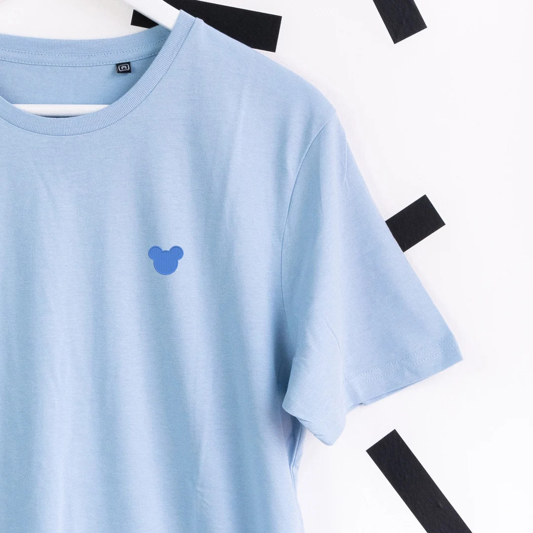 Minimal Mickey Embroidered T-Shirt - Light Blue | Etsy (US)