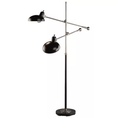 Bruno Adjustable Double Arm Pharmacy Floor Lamp | Lumens