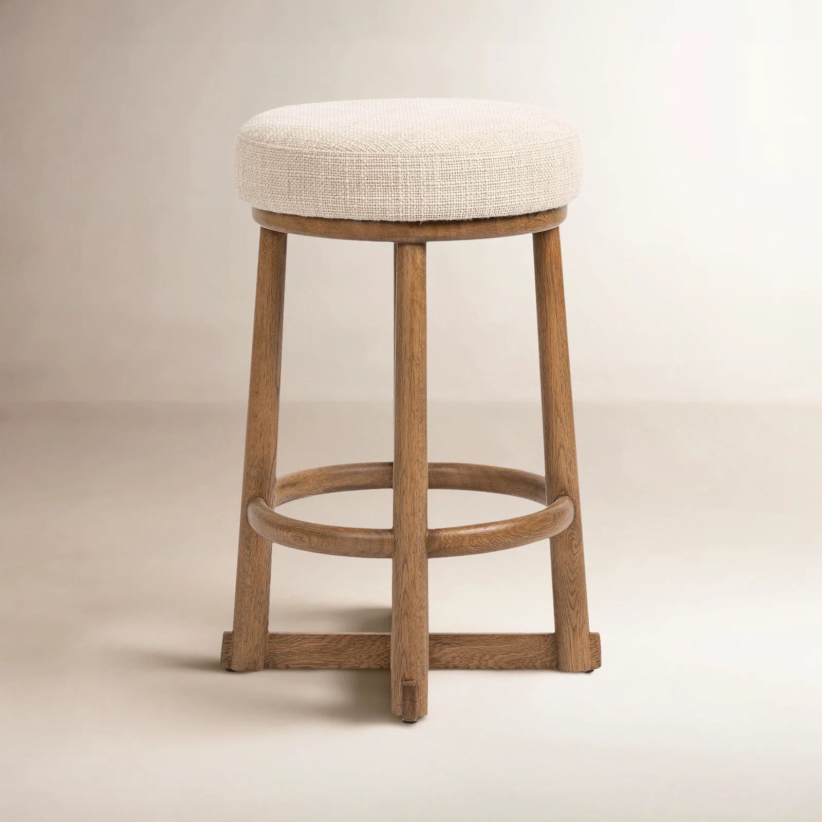 STARIA Swivel Upholstered Counter Stool with Solid Wood Frame | Birch Lane