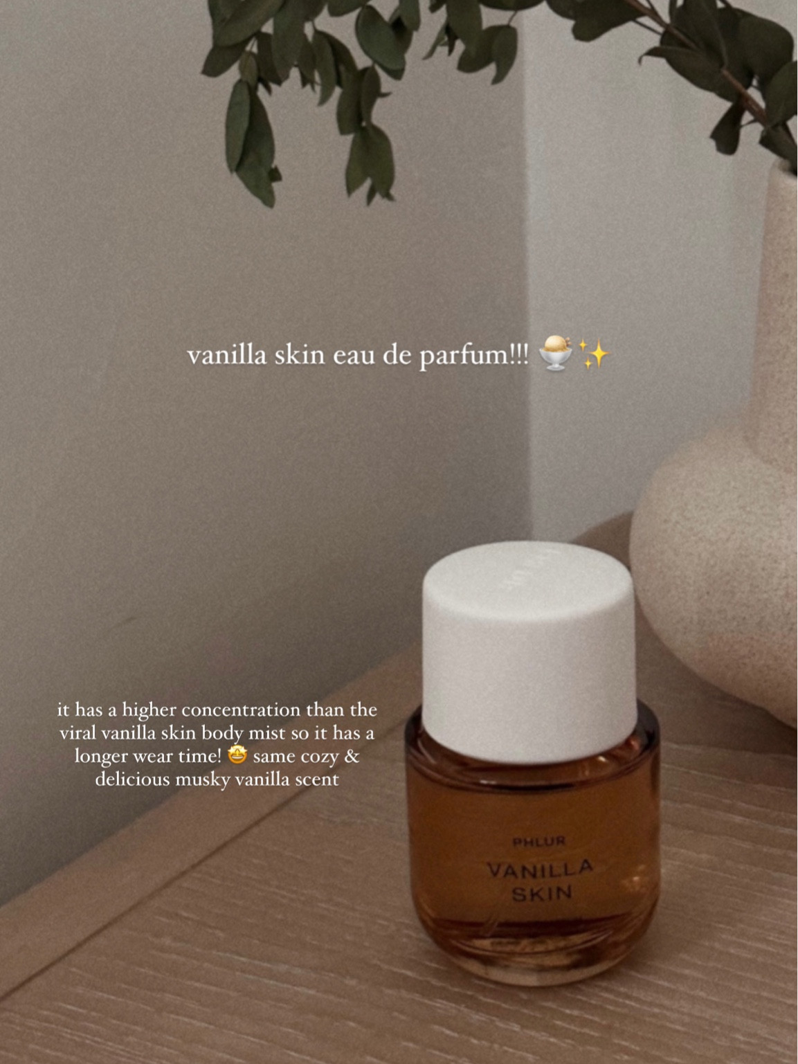 new vanilla skin perfume from Phlur!! same amazing scent just more concentrated so it lasts longer 🍨✨

Vanilla skin, Phlur, clean beauty, vanilla skin Phlur, vanilla perfume