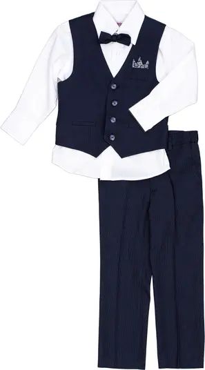 Isaac Mizrahi New York Kids' Pindot Print Shirt, Tweed Vest, Bow Tie & Pants Set | Nordstromrack | Nordstrom Rack