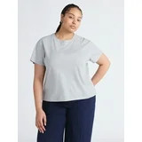 Free Assembly Women's and Women's Plus Cotton Cropped Boxy Tee with Short Sleeves, Sizes XS-4X | Walmart (US)
