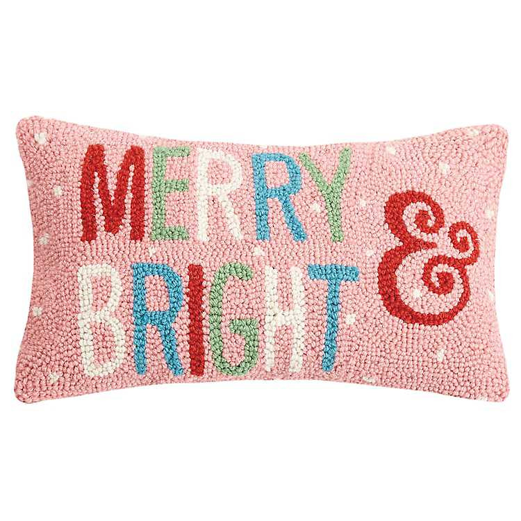 Whimsical Merry and Bright Wool Pillow | Kirkland's Home
