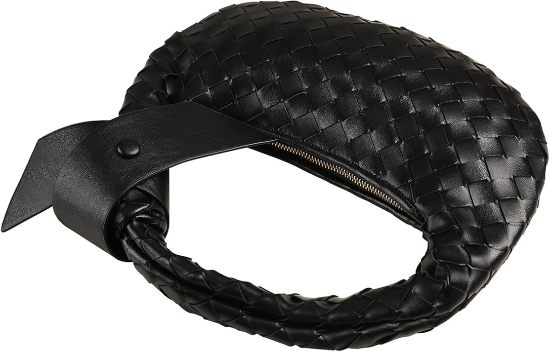 Leather Woven Knot Clutch Dumpling Hobo Top Handle Bag | Amazon (US)