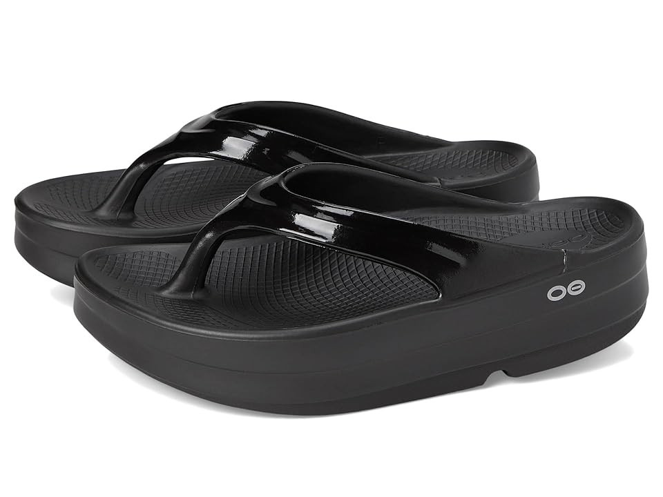 OOFOS Women's Oomega Thong Women's Shoes Black : 5 M | Zappos