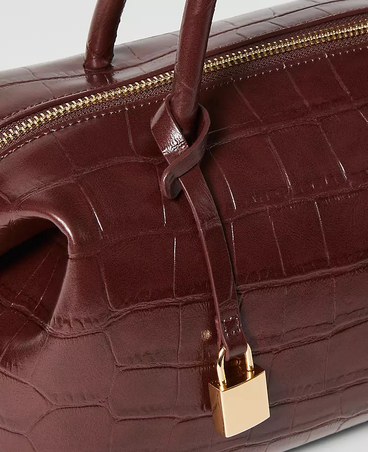 Croco Large Top Handle Bag | Ann Taylor