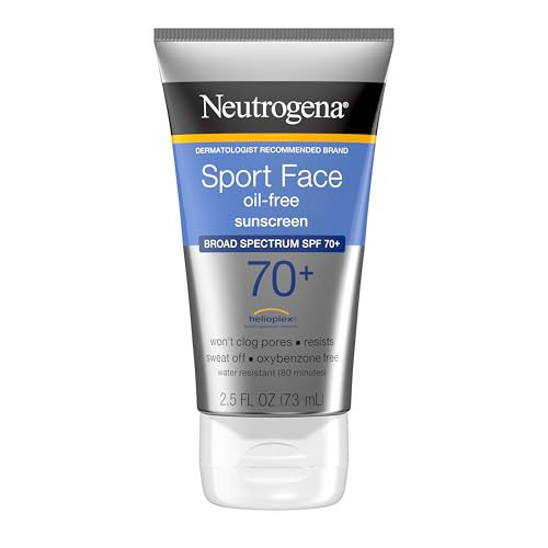 Neutrogena Sport Face Sunscreen SPF 70+, Oil-Free, 2.5 fl oz, Sweat & Water-Resistant, Broad-Spectrum UVA/UVB, Nourish & Restore Skin Balance, Oxybenzone Free Sunscreen For Face | Amazon (US)