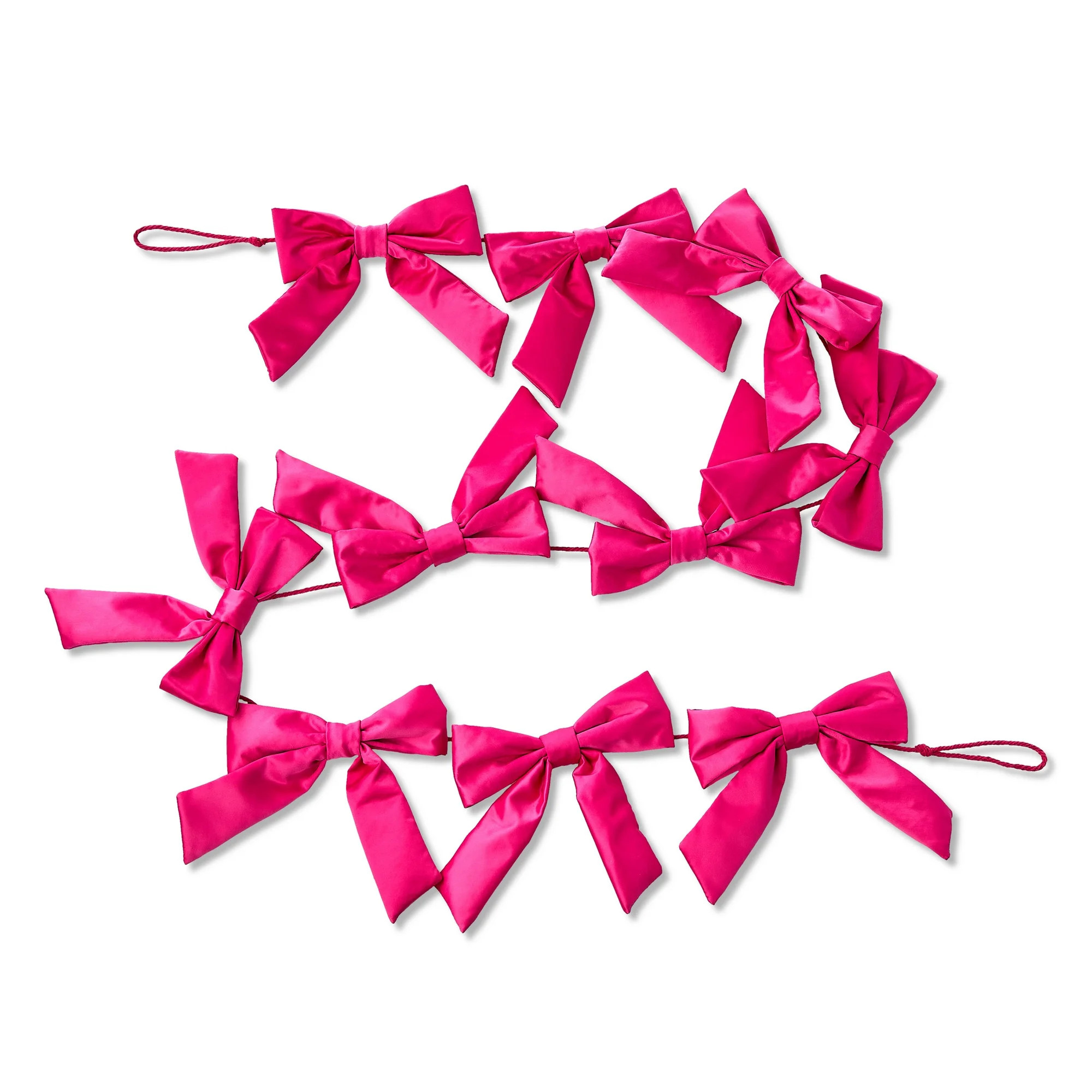 Satin Bow Christmas Garland, Pink, 6', by Holiday Time | Walmart (US)