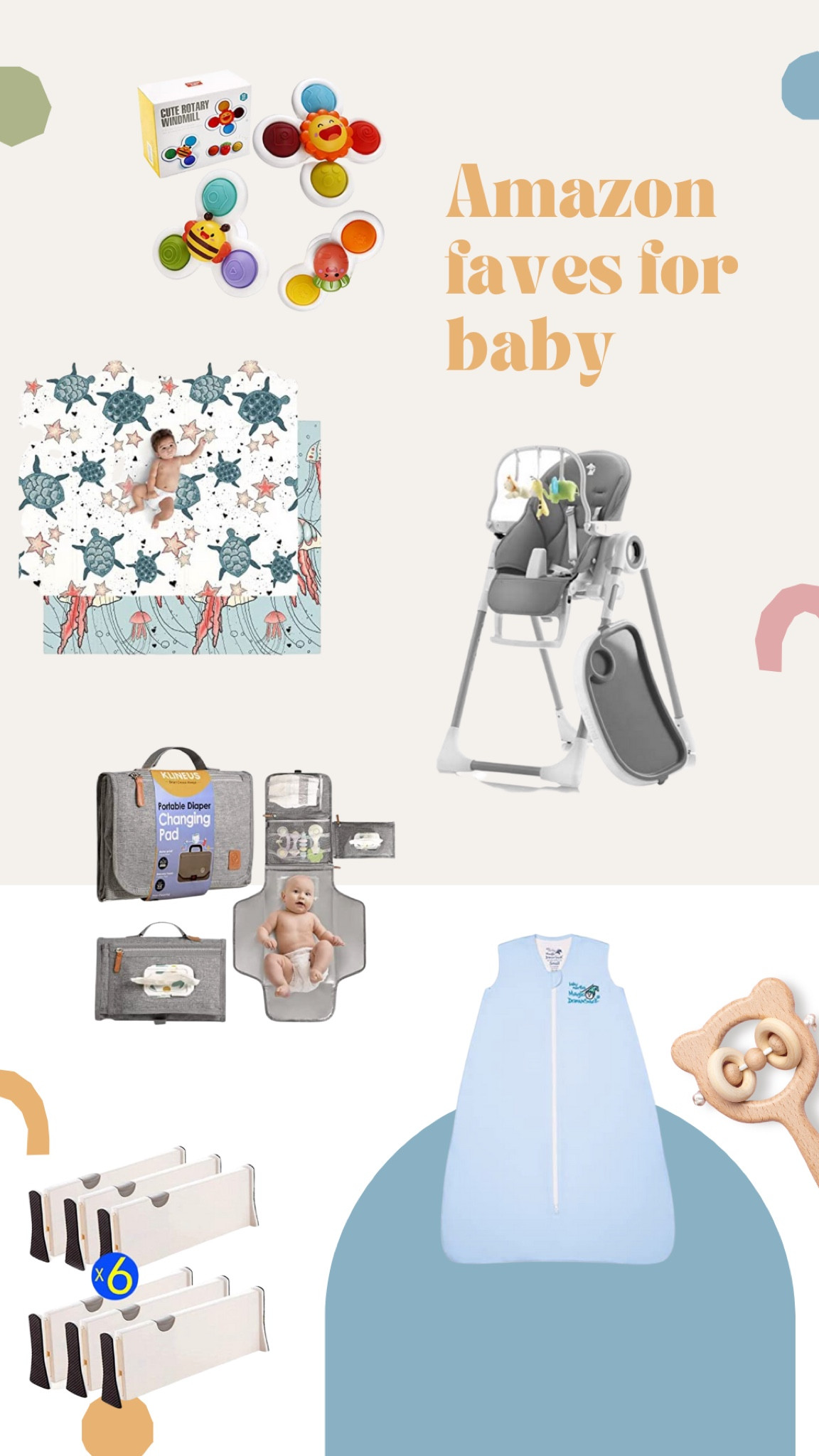 Amazon, Amazon baby, baby, infant, toy mat, play mat, diaper changing mat, portable diaper mat, Merlin sleep suit, swaddle, high chair, toddler, organization, dividers, dresser dividers, spinners, spinner, toys, baby toys

#LTKfamily #LTKunder50 #LTKbaby