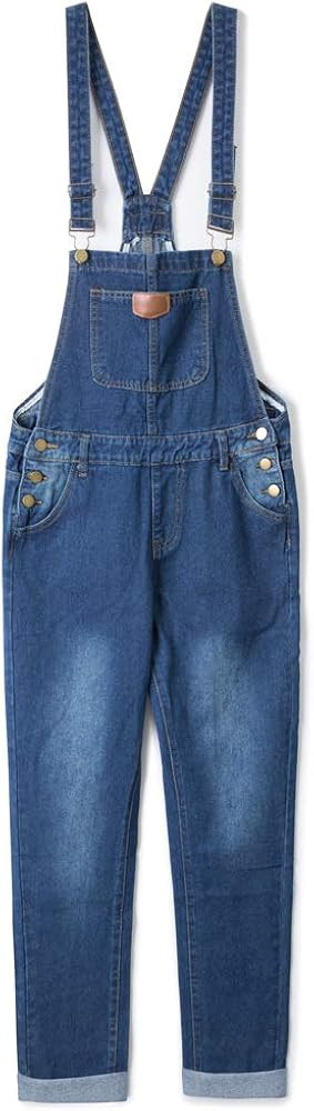 AvaCostume Women's Adjustable Strap Ripped Denim Overalls | Amazon (US)