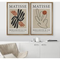 Signwin 2 Piece Matisse Print Framed Canvas Wall Art Mid Century Modern Neutral Decor | Etsy (US)