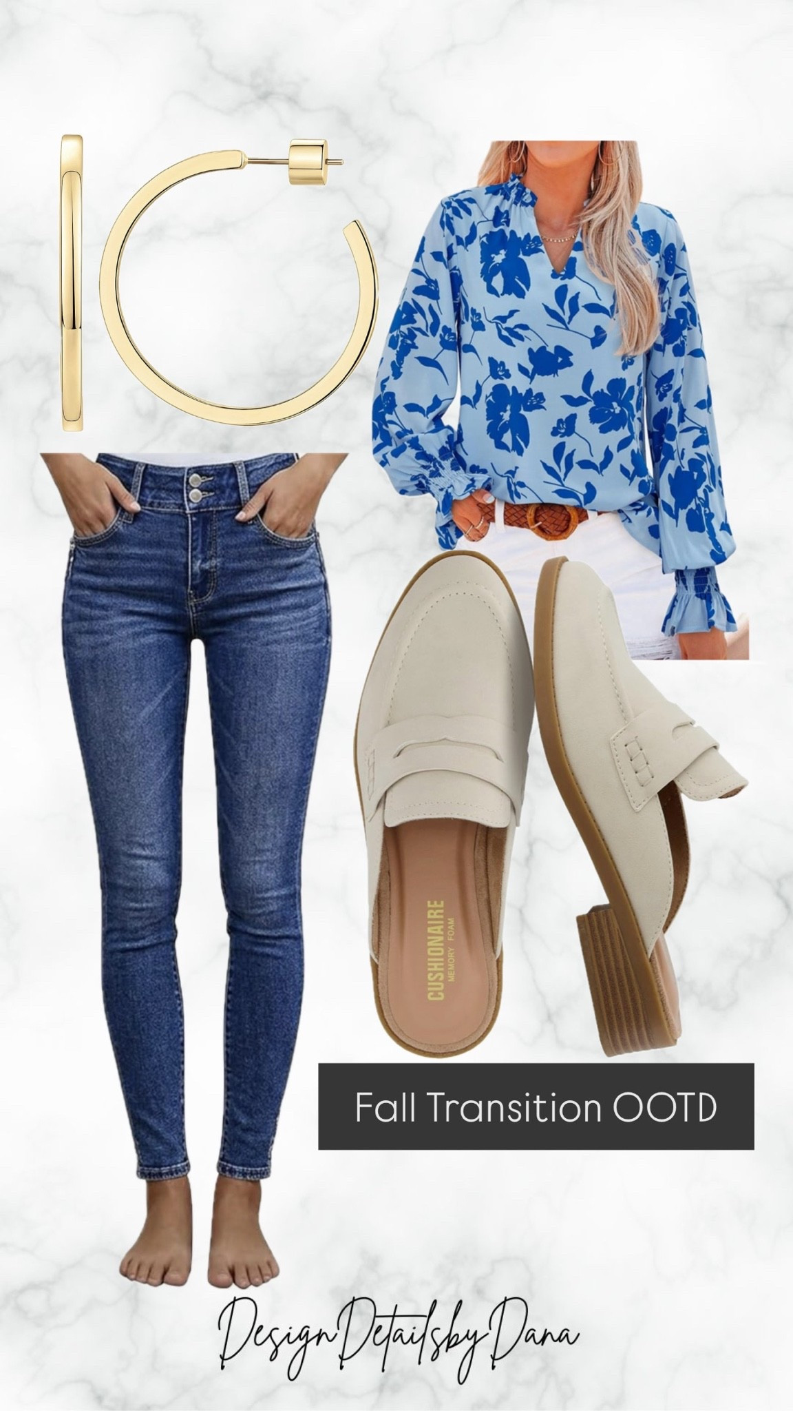 The perfect outfit for that in-between summer and fall weather!

I’m all about versatile pieces this time of year, and this Amazon look checks every box. 

A flattering pair of jeans, a feminine floral top, classic hoop earrings, and the comfiest mule loafers come together for an effortless outfit you’ll wear on repeat.

Dress it up for brunch, the office, or date night—or keep it casual for everyday errands. Tap to shop all the pieces! 🤎


#LTKStyle #LTKFashion #AmazonFashion #AmazonStyle #FallTransition #FallFashion #OOTD #EverydayStyle #AffordableFashion #CapsuleWardrobe #NeutralStyle #FallOutfit #WomenOver50Style #ClassicStyle #AmazonFinds #DesignDetailsByDana

#LTKootd #LTKmomlife #LTKOver40