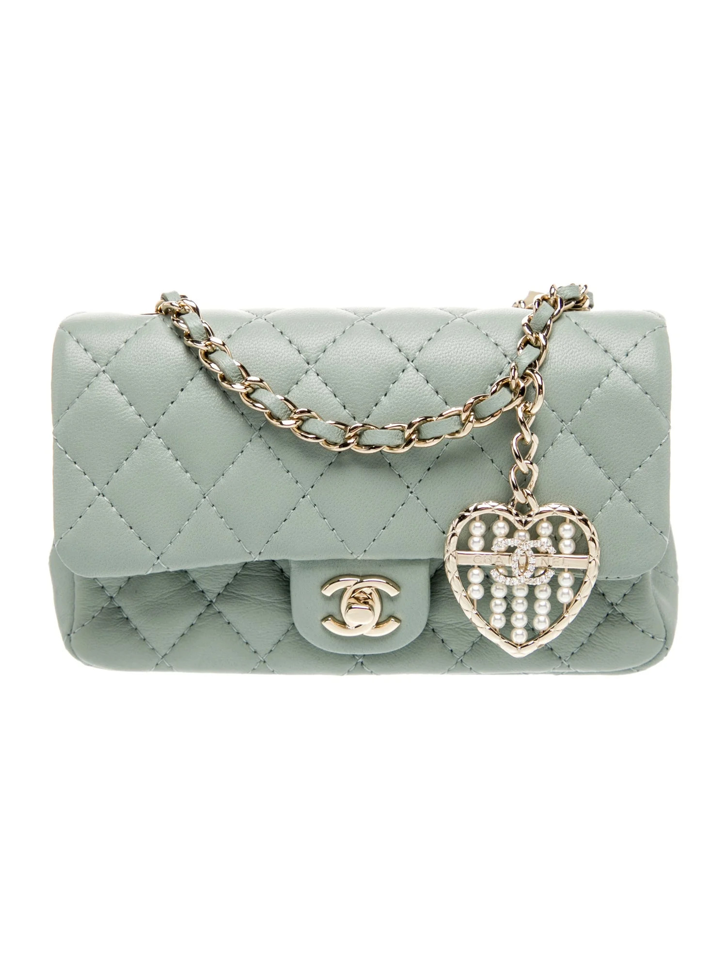 Chanel Classic Nano Double Flap Bag w/ Hook w/ Tags - Green Bag Accessories, Accessories - CHA136... | The RealReal