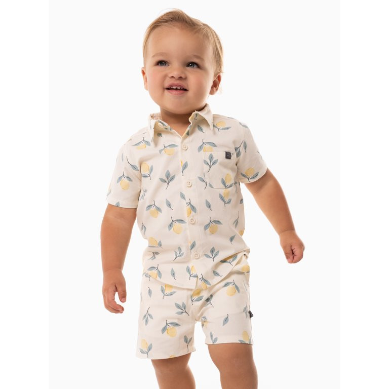 Modern Moments by Gerber Baby and Toddler Boy Casual Buttons Shirt and Short Set, Sizes 12M-5T | Walmart (US)