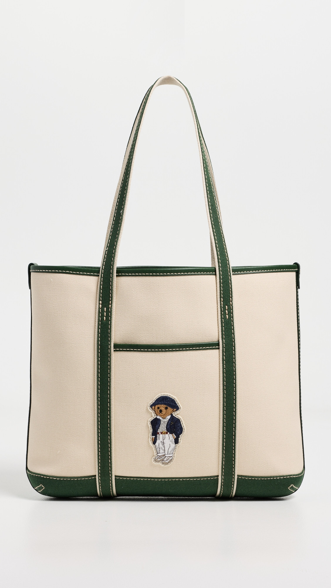 Polo Ralph Lauren Small Shaped Polo Bear Tote Bag Ecru/Juniper One Size | Shopbop