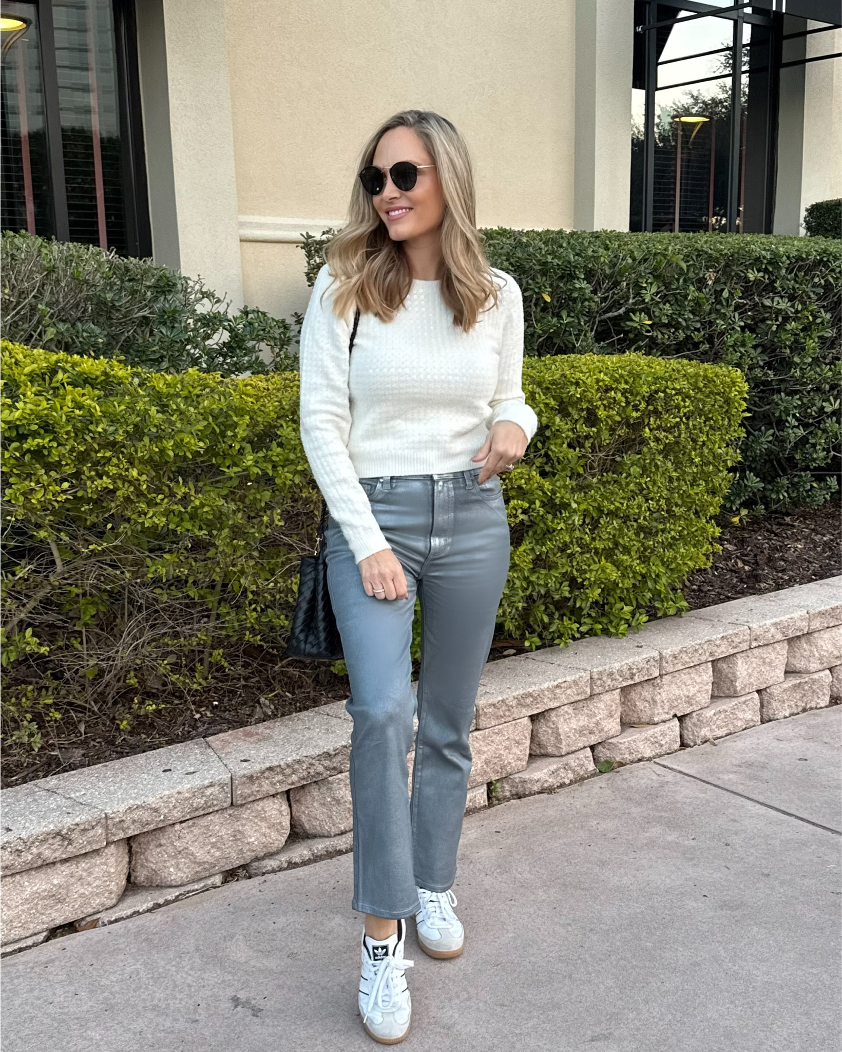 Cute affordable holiday outfit . Wearing small in this sweet soft holiday shimmer sweater under $90!

#LTKHoliday #LTKGiftGuide #LTKFindsUnder100