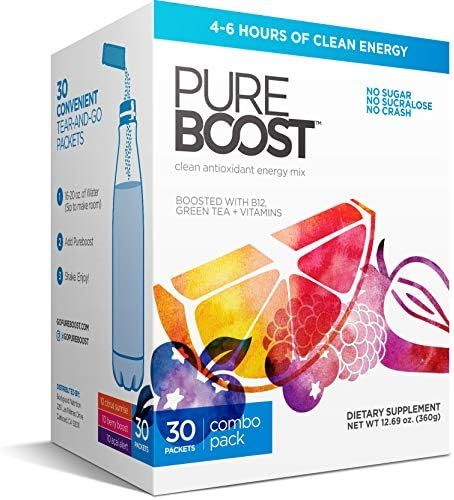 Pureboost Clean Energy Drink Mix + Immune System Support. Sugar-Free Energy with B12, Multivitami... | Amazon (US)
