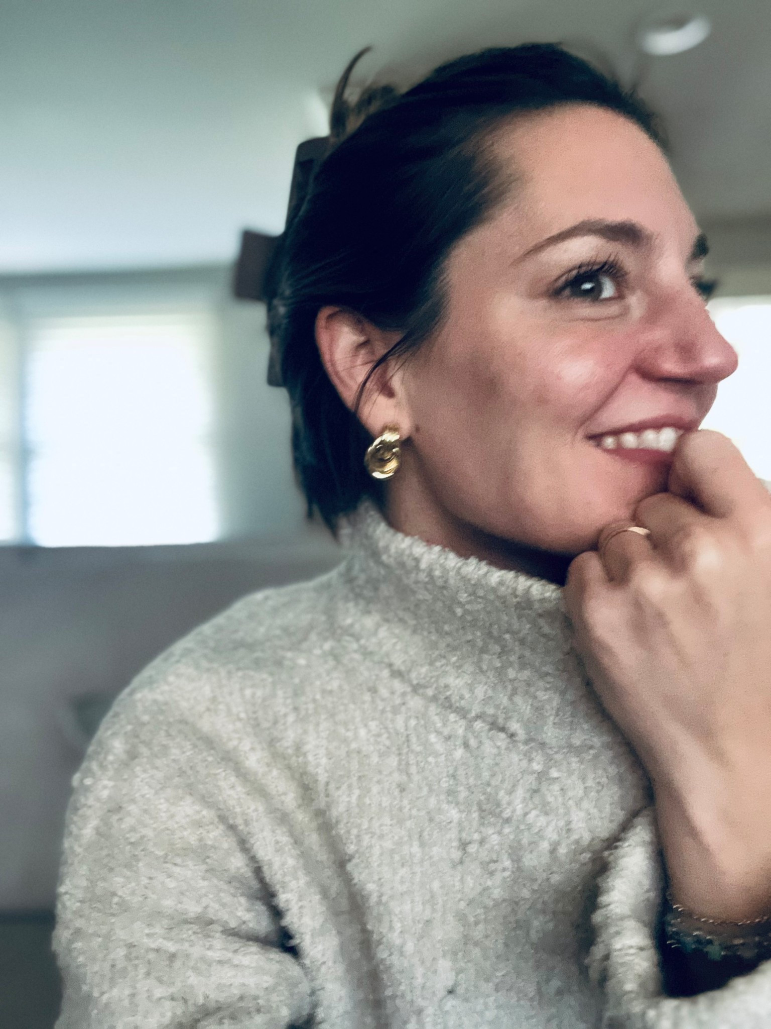 Sweater is old from Target. The cozy beige sweater with this gold earring and scent had me feeling cute and casual at my son’s class party. 

#LTKSeasonal #LTKStyleTip
