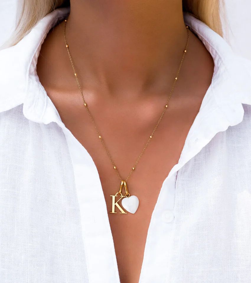 Personalized Initial & Birthstone Necklace (Gold) | Abbott Lyon