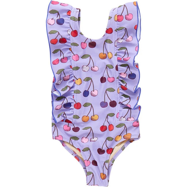 Pink Chicken | Girls Katniss Suit, Lavender Cherry (Prints, Size 2Y) | Maisonette | Maisonette