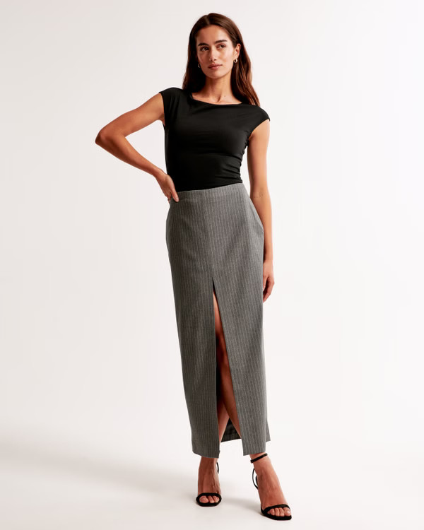 Women's Mid Rise Pencil Maxi Skirt | Women's Clearance | Abercrombie.com | Abercrombie & Fitch (UK)