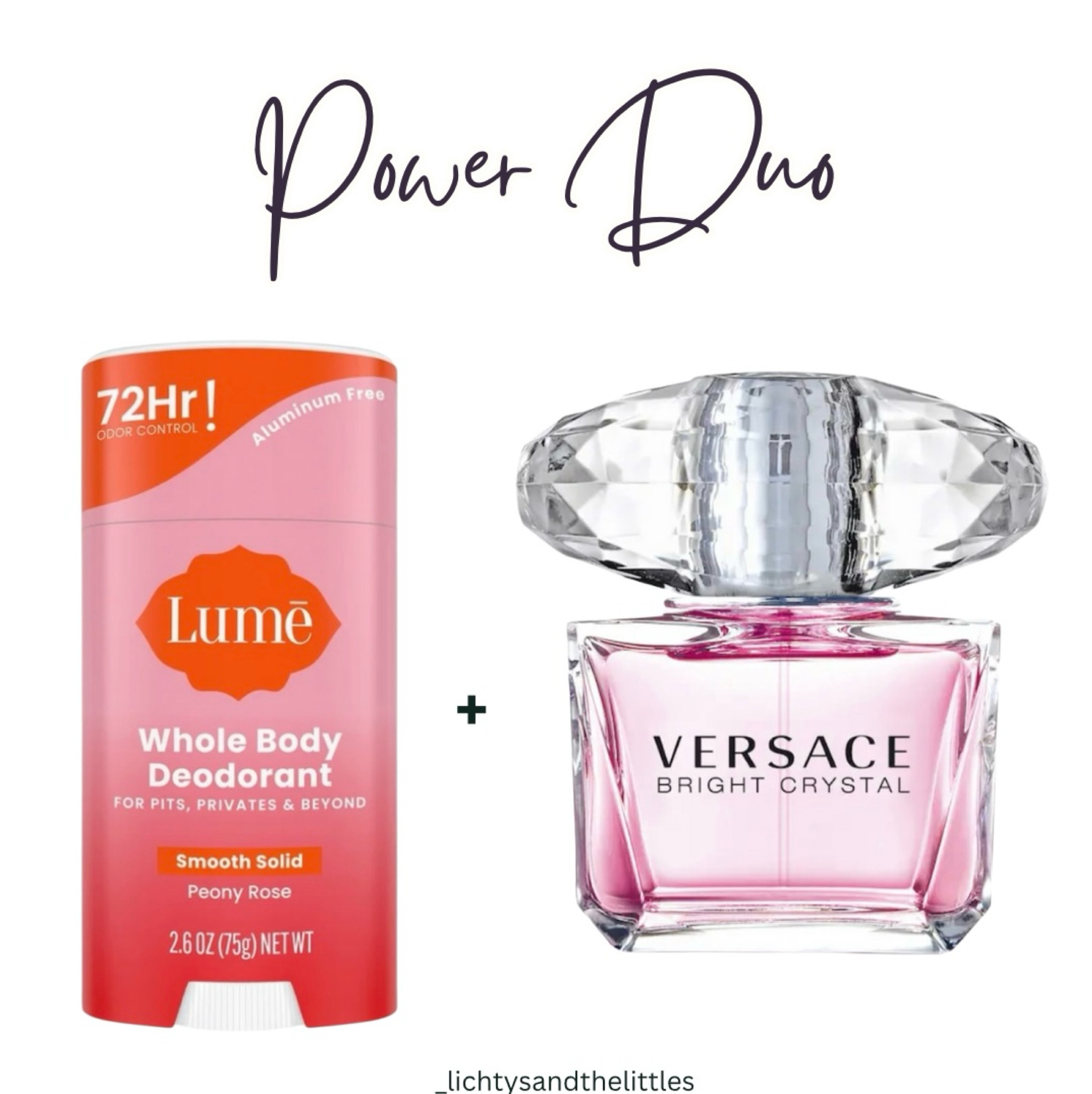 The duo I swearrrr by! Long lasting & smells so feminine.  

Deodorant/ perfume/ women’s beauty/ Walmart  