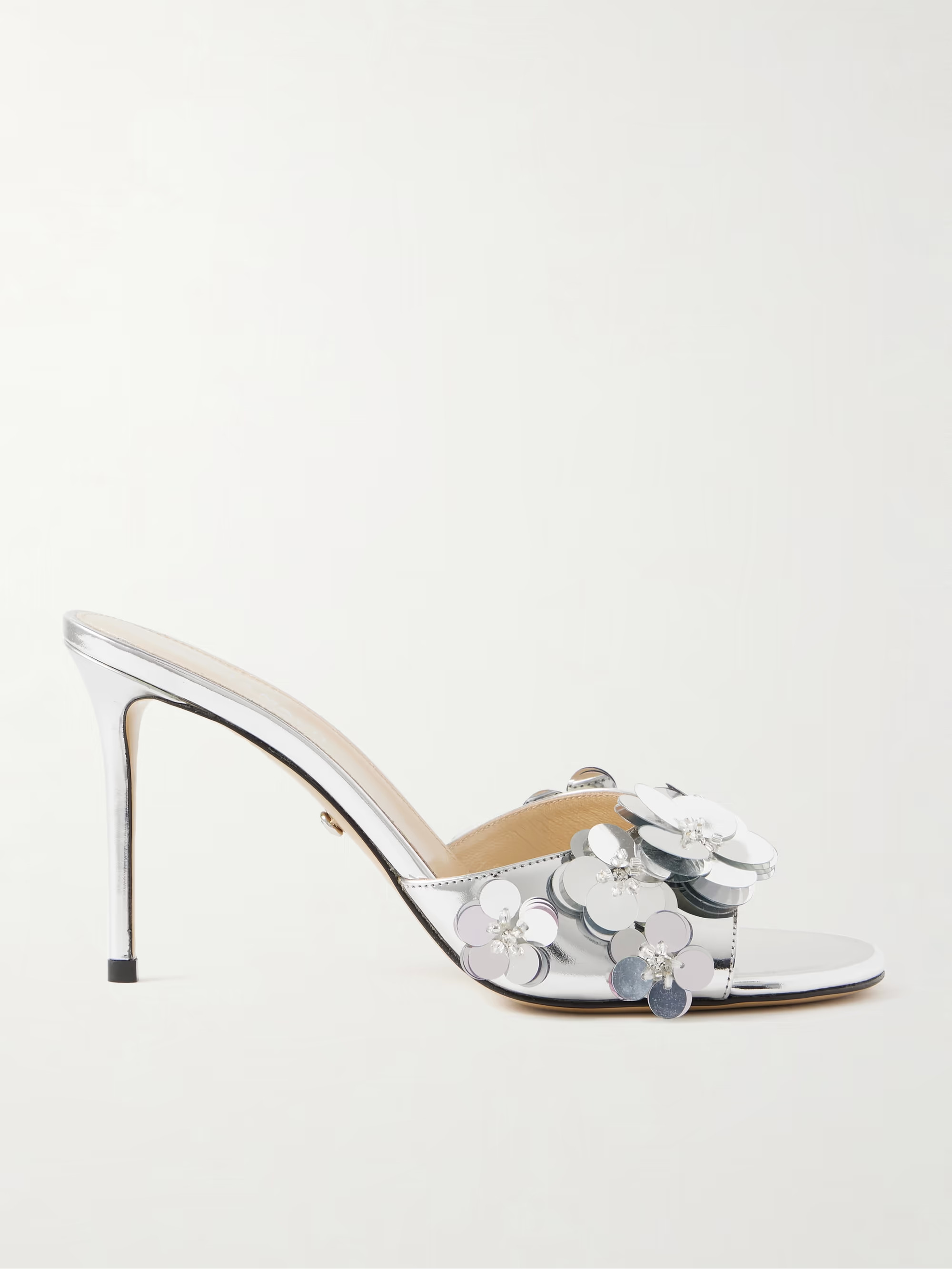 Embellished mirrored-leather mules | NET-A-PORTER APAC