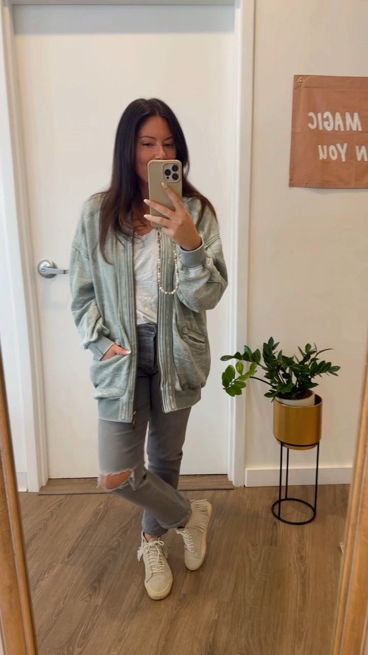 The cutest bomber jacket and super cozy  