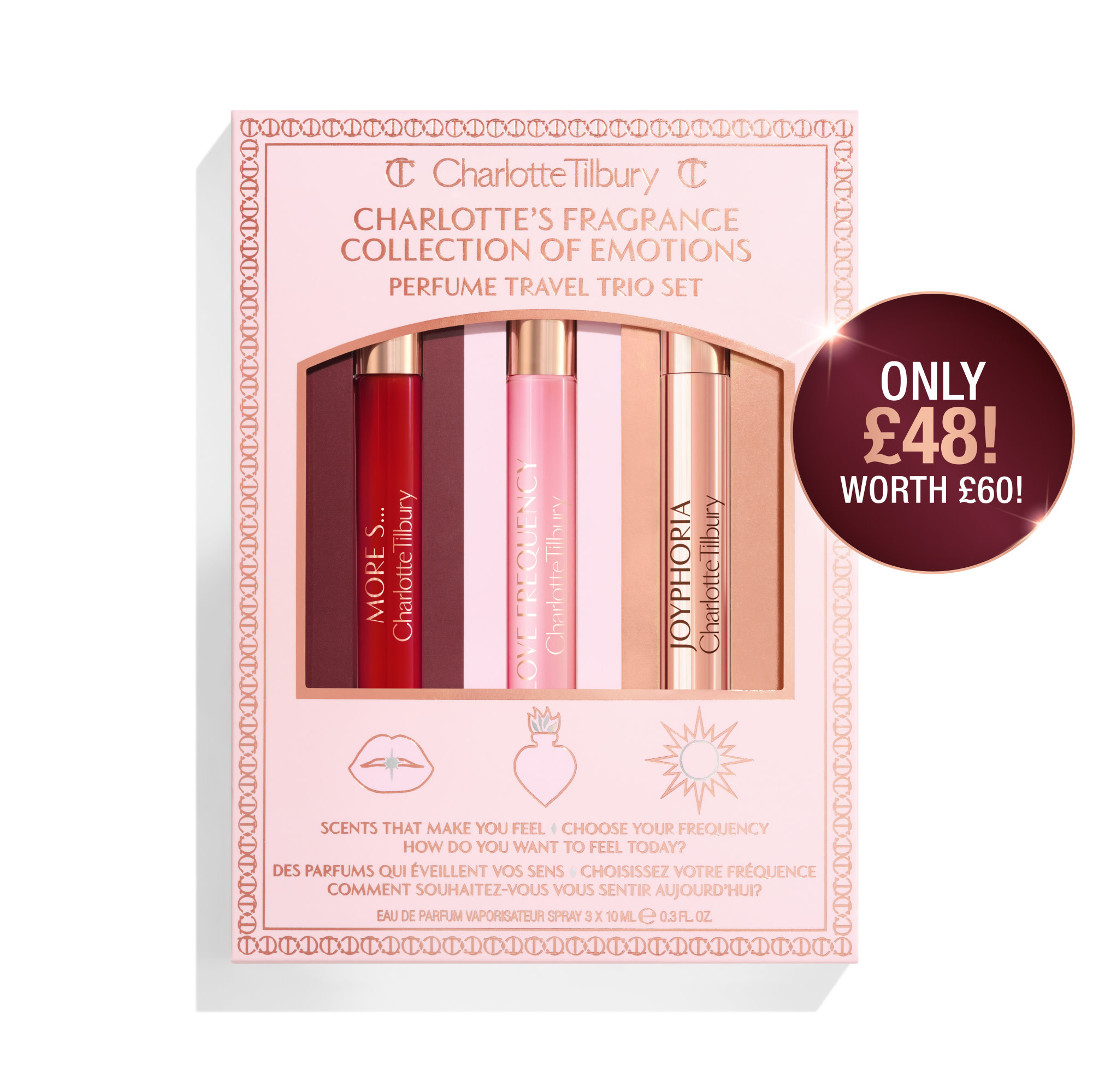 FRAGRANCE COLLECTION OF EMOTIONS PERFUME TRAVEL TRIO SET | Charlotte Tilbury (UK) 