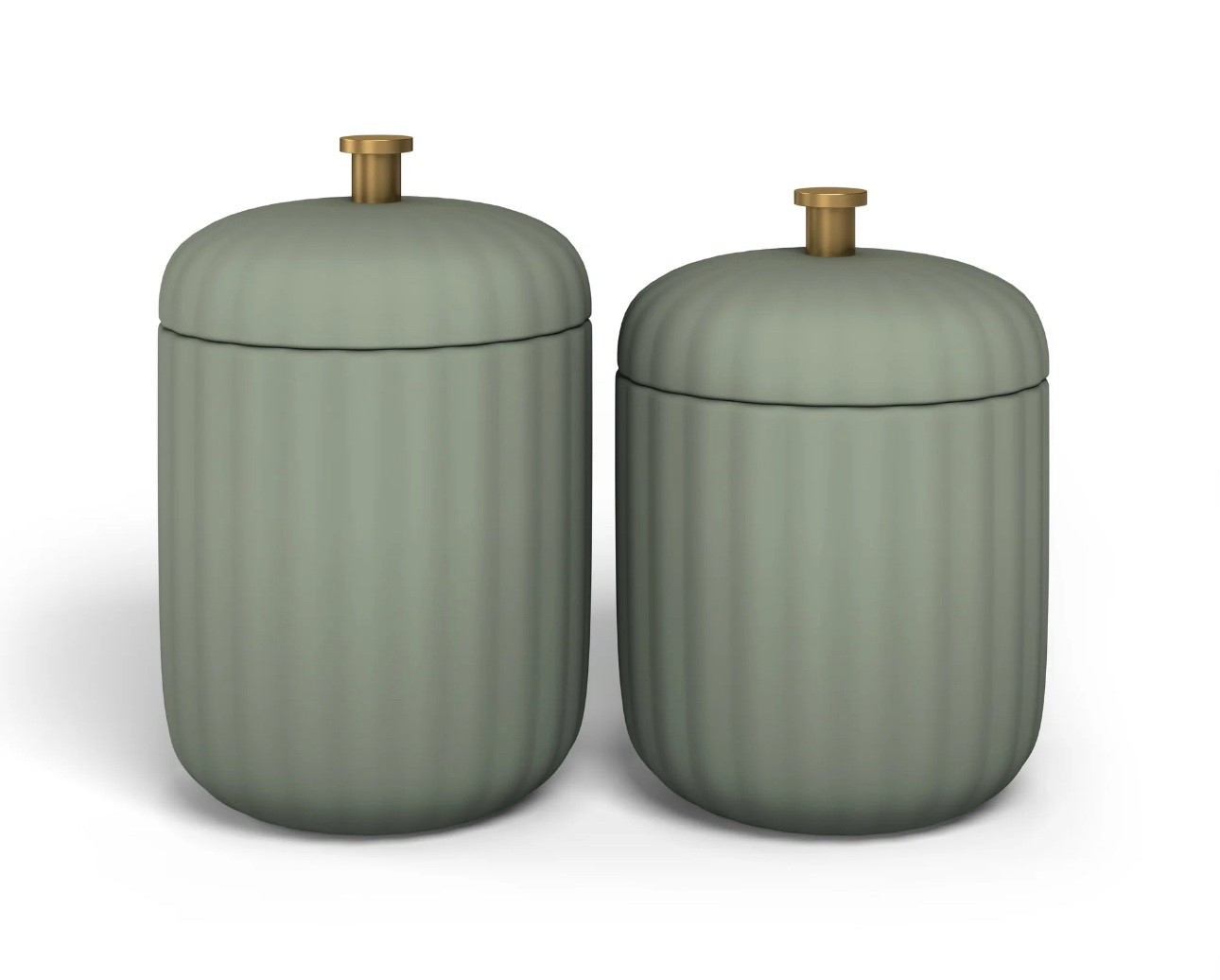 Beautiful Fluted Stoneware 2-Piece Vanity Jar Set by Drew Barrymore, Sage!

#LTKStyleTip #LTKFindsUnder50 #LTKHome